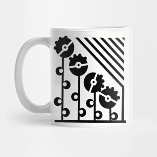 Black Mechanical Flowers - Heather Mug